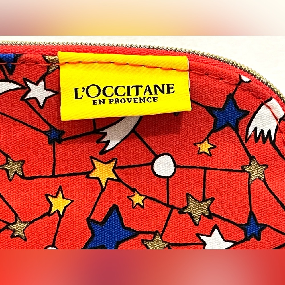 L'OCCITANE En Provence Earth Froendly Red and Blue Starry Makeup Cosmetics Bag - Picture 2 of 15